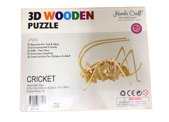 DIY 3D Wooden Puzzle Cricket